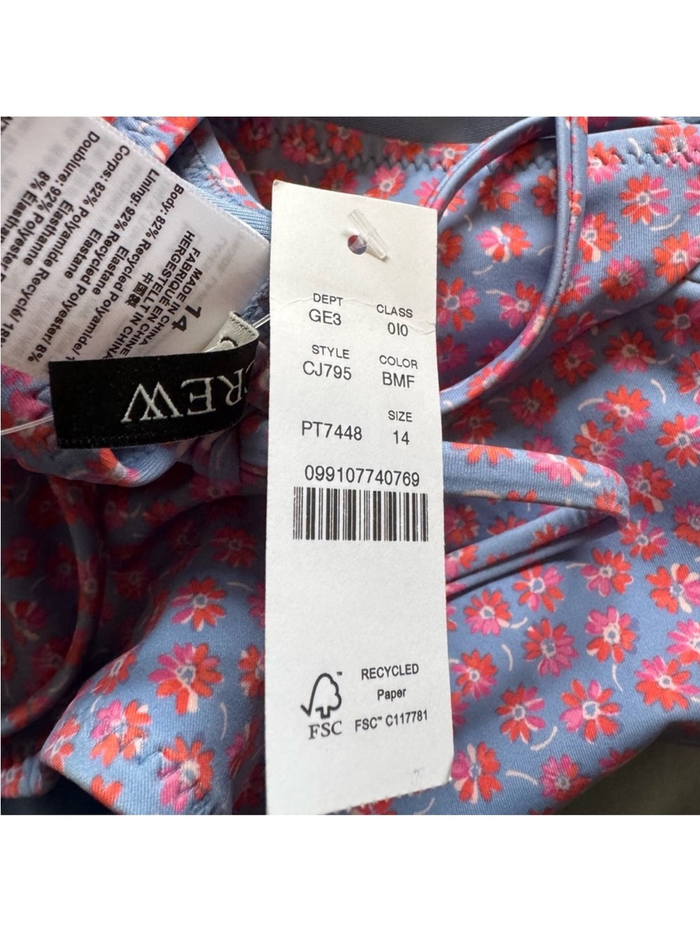 J Crew Summer Fields Swimsuit Size 14 - Picture 7 of 7